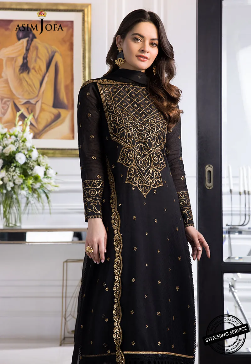 AJIM-14 Asim Jofa The Iqra & Minal Edit Winter Collection 2022 | Unstitched Embroidered Cotton Suits