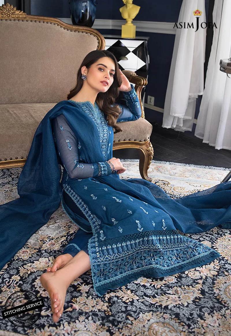AJIM-20 Asim Jofa The Iqra & Minal Edit Winter Collection 2022 | Unstitched Embroidered Cotton Suits