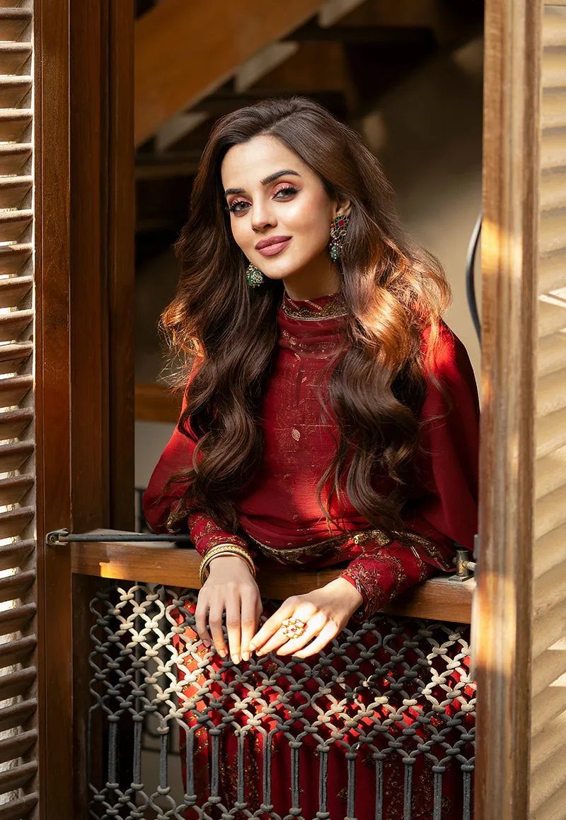 AJKM-15 | Asim Jofa Eid Festive 2023 | Unstitched Poly Cotton Net Organza Suits