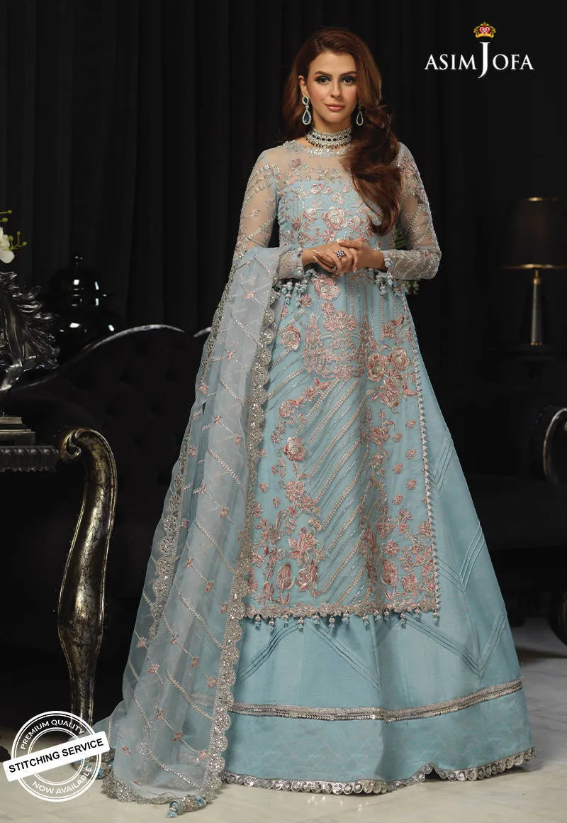 AJN-15 | Asim Jofa Ishq-e-Naubahar Collection 2021 | Unstitched Embroidered Organza Suits