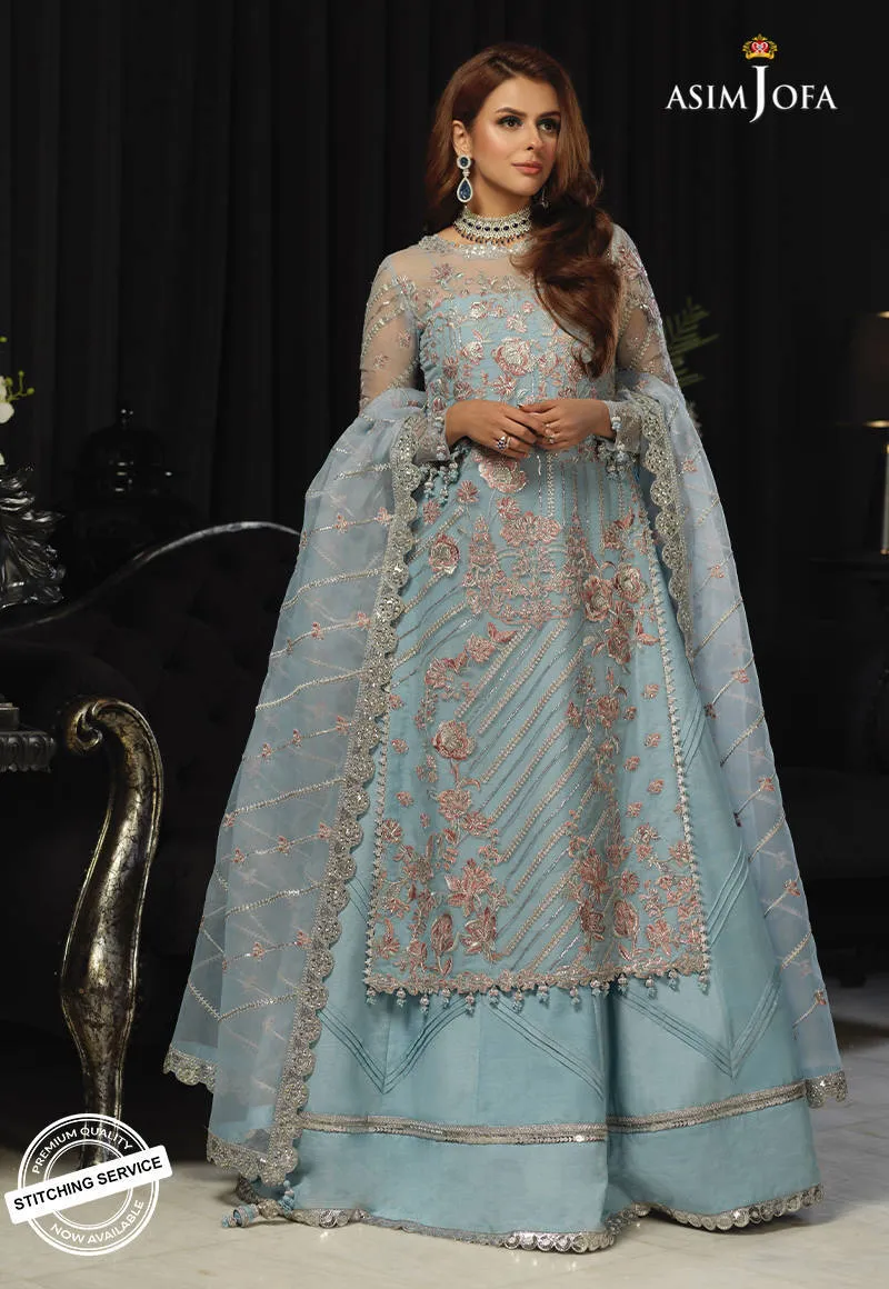 AJN-15 | Asim Jofa Ishq-e-Naubahar Collection 2021 | Unstitched Embroidered Organza Suits