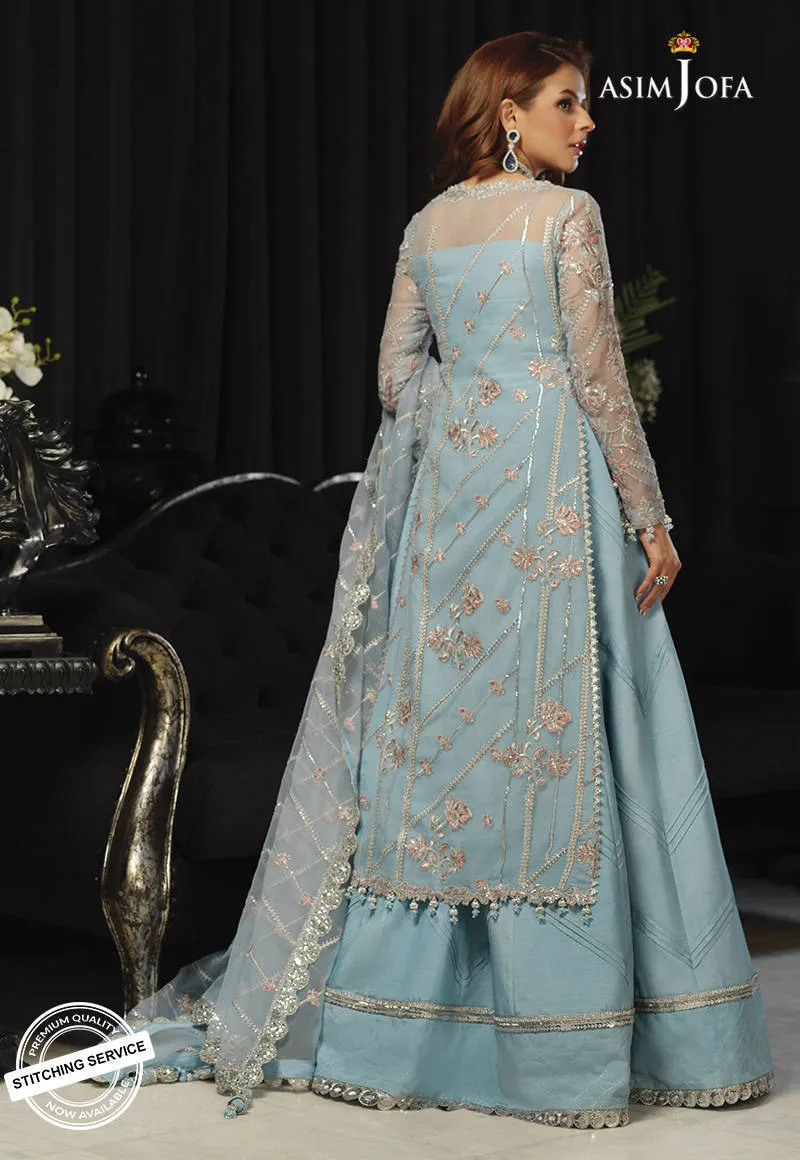 AJN-15 | Asim Jofa Ishq-e-Naubahar Collection 2021 | Unstitched Embroidered Organza Suits