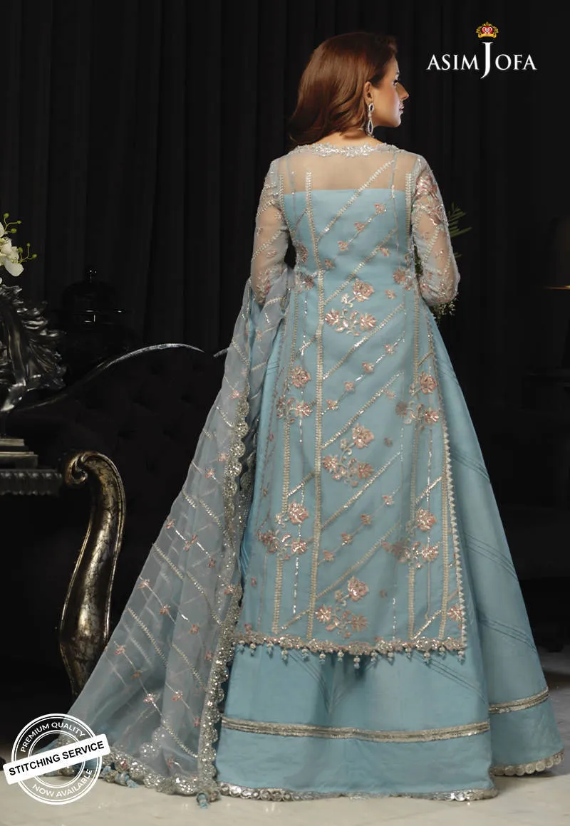 AJN-15 | Asim Jofa Ishq-e-Naubahar Collection 2021 | Unstitched Embroidered Organza Suits