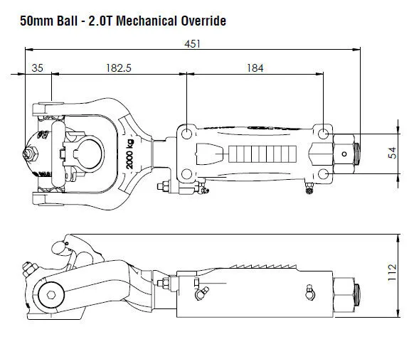 AL-KO Off Road Ball Coupling 50mm 2T