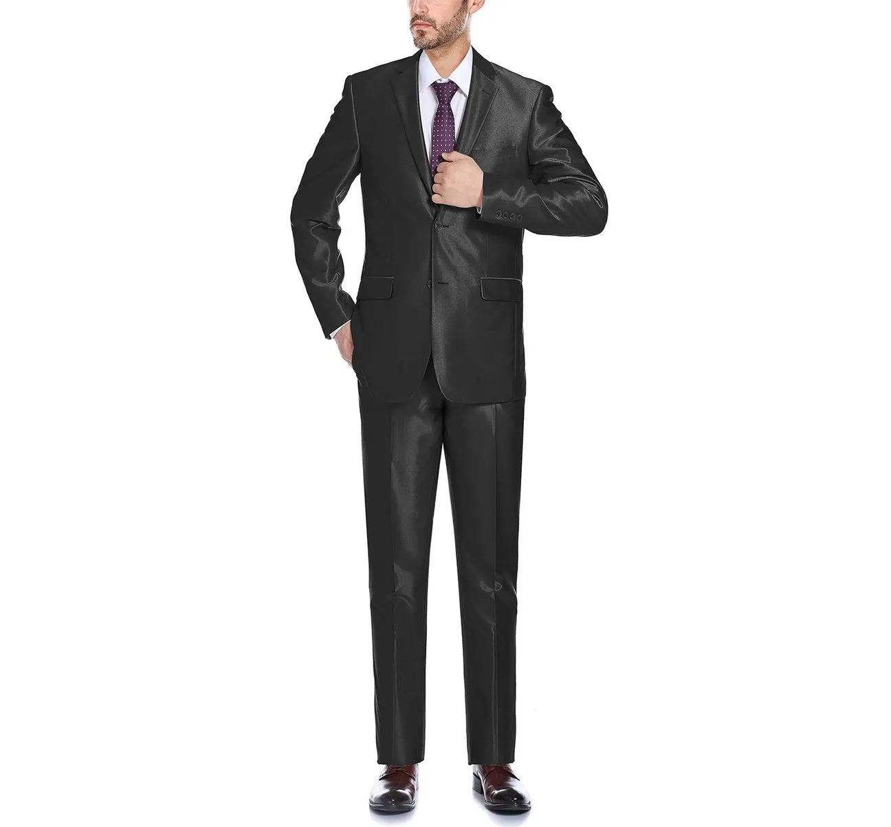 Alessandro Vitello by Renoir Sharkskin Classic Fit Italian Styled Two Piece Suit 207-1