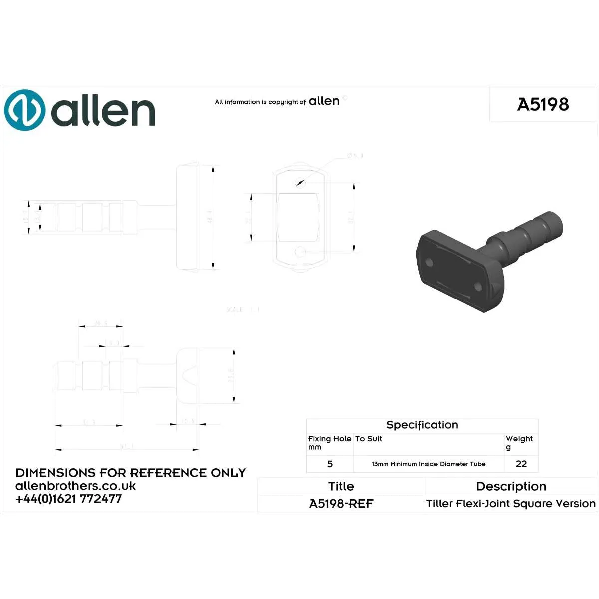 Allen Brothers Tiller Extension Universal Joint