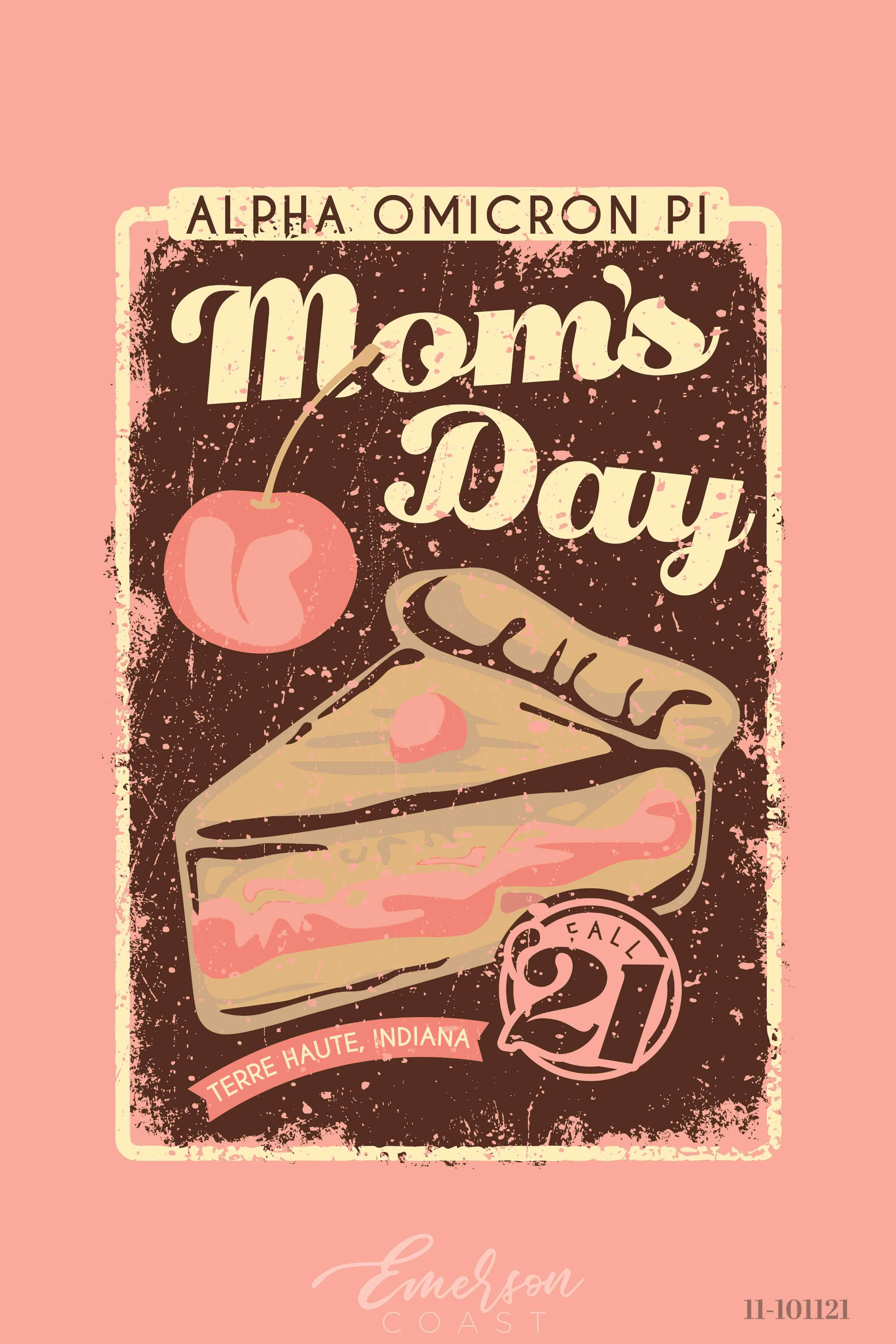 Alpha Omicron Pi Indiana State University Mom's Day T-Shirt