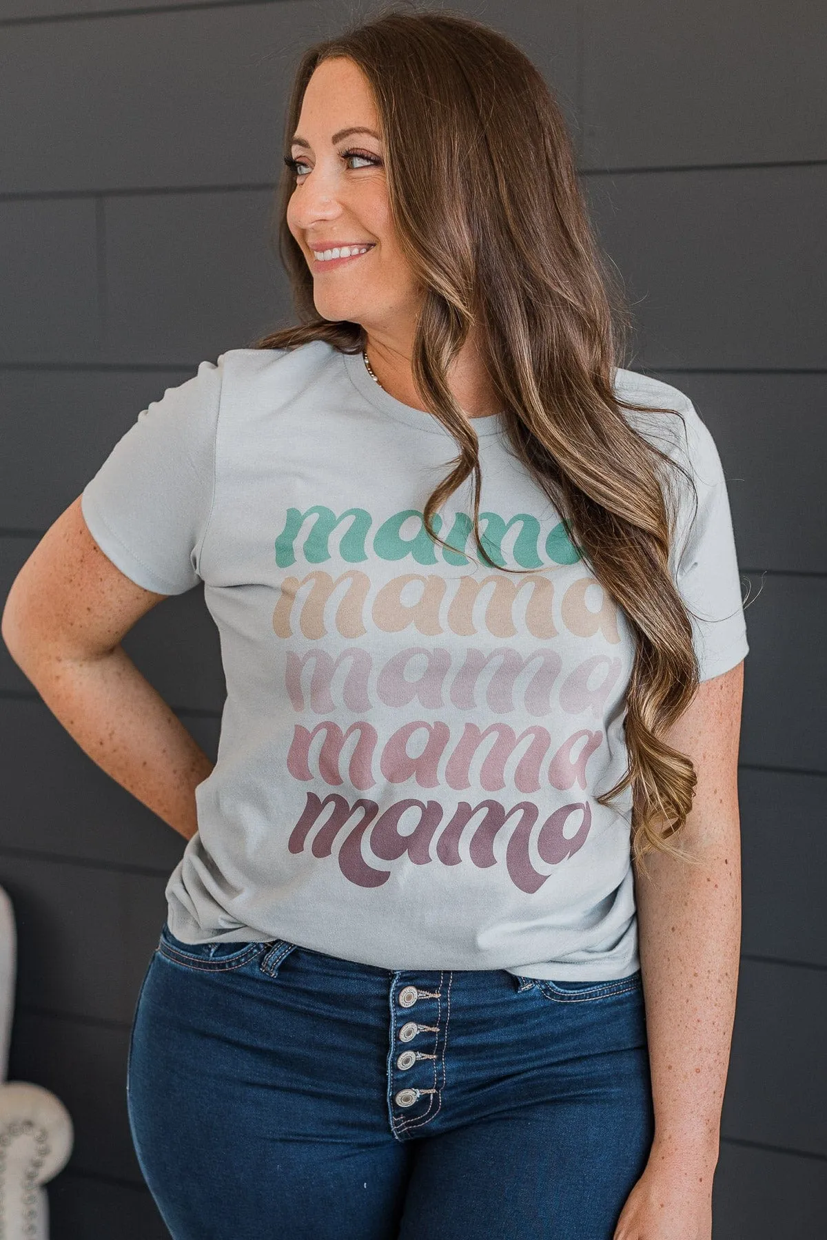 Always There For Me "Mama" Graphic Tee- Grey