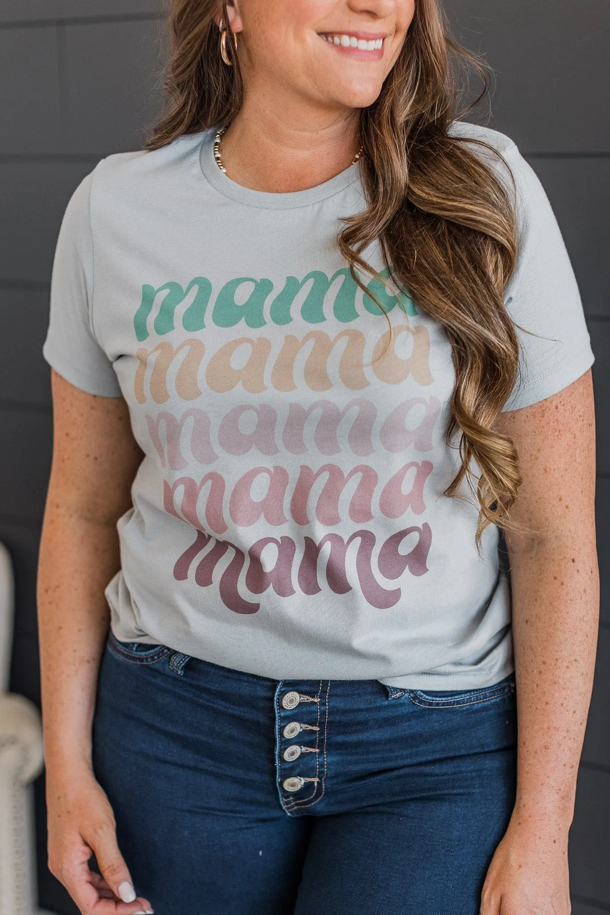 Always There For Me "Mama" Graphic Tee- Grey