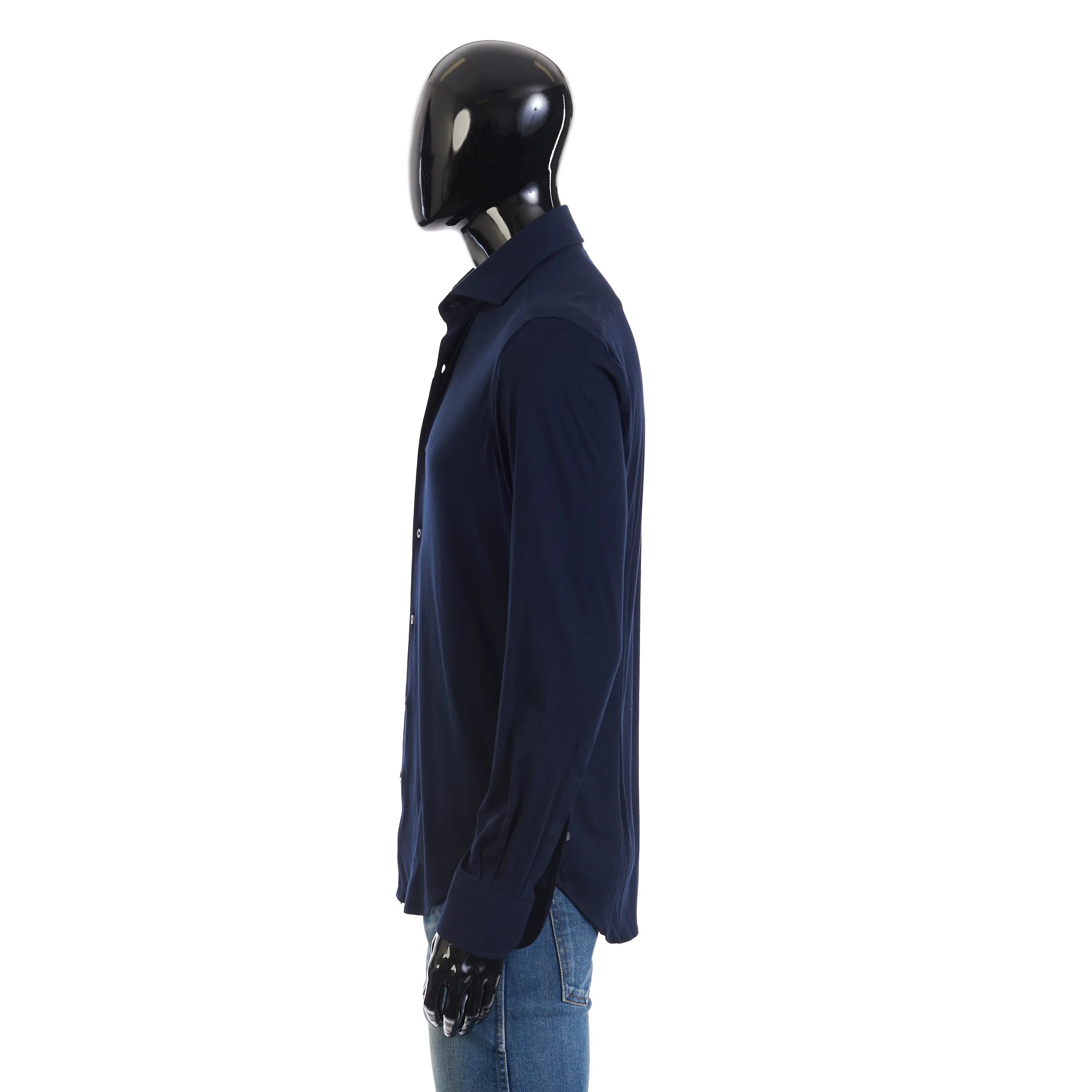 Andrew Shirt In Navy Blue Cotton