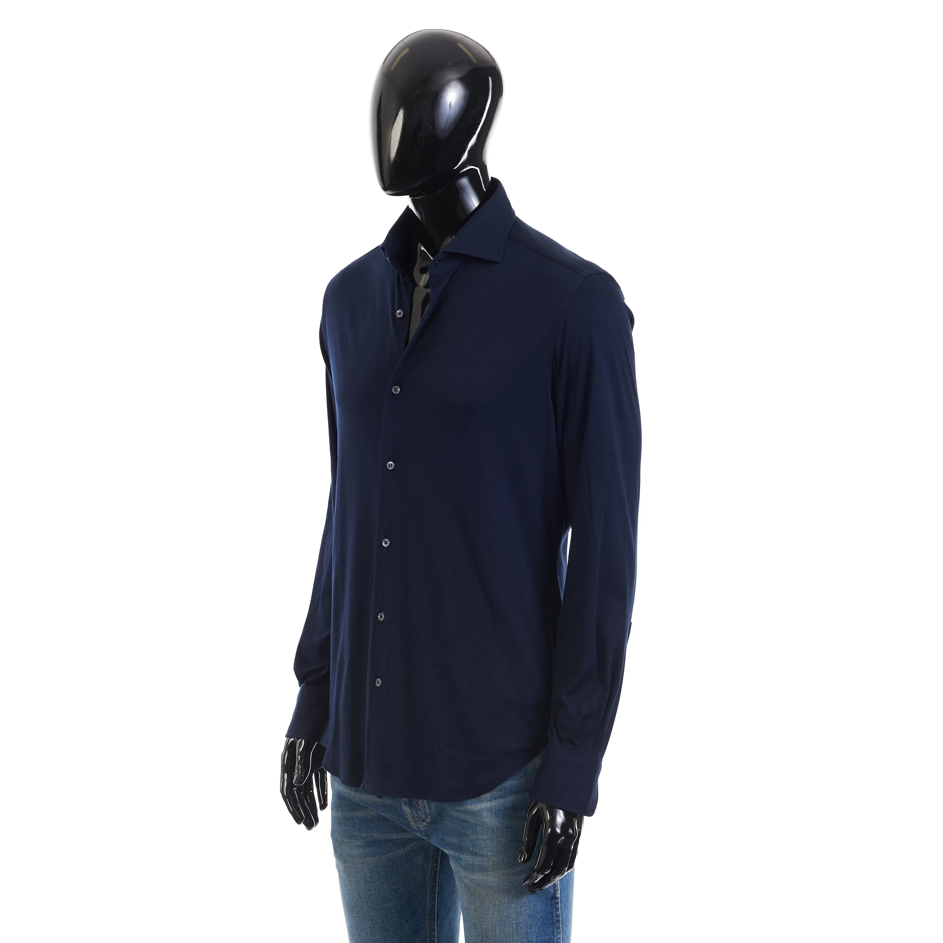Andrew Shirt In Navy Blue Cotton