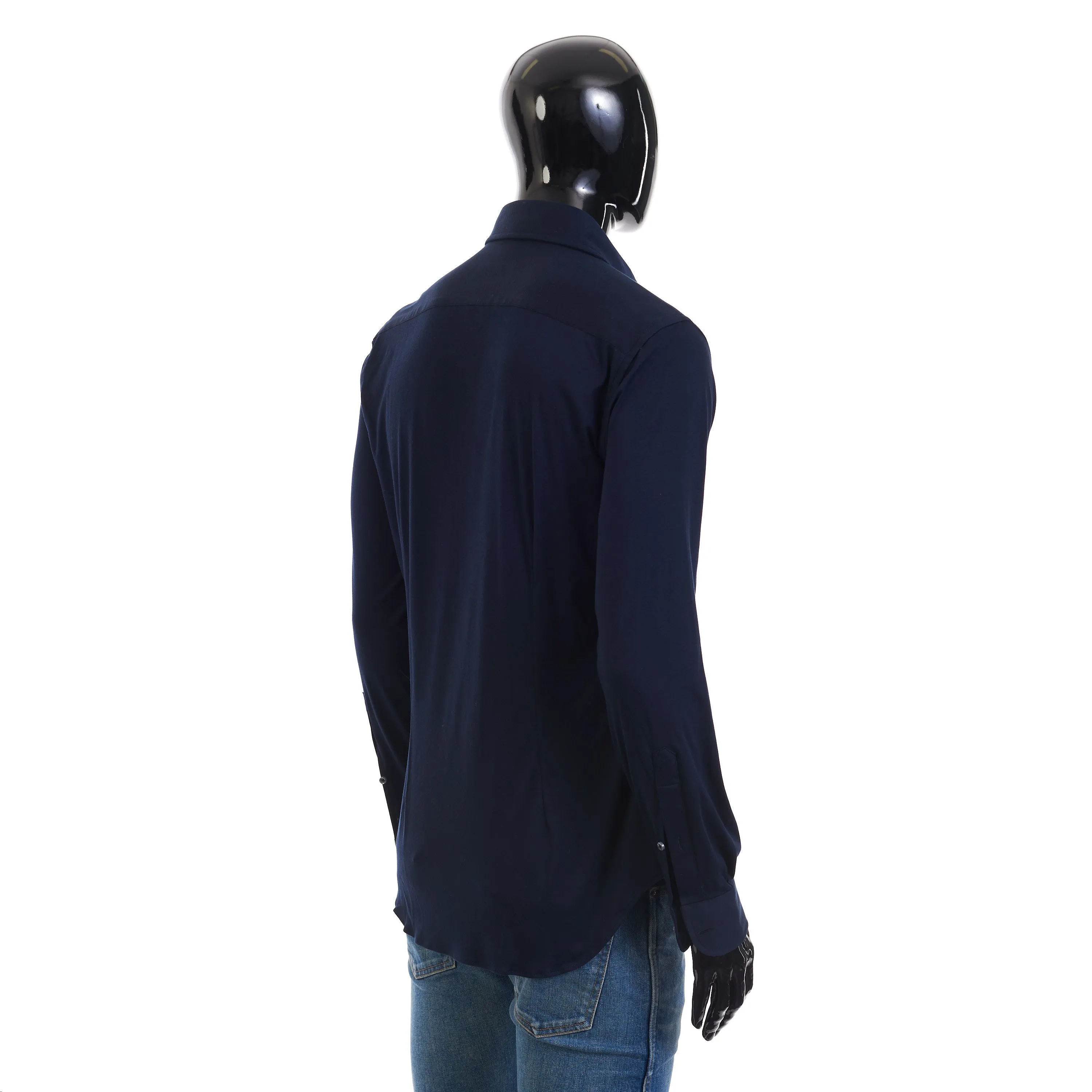 Andrew Shirt In Navy Blue Cotton