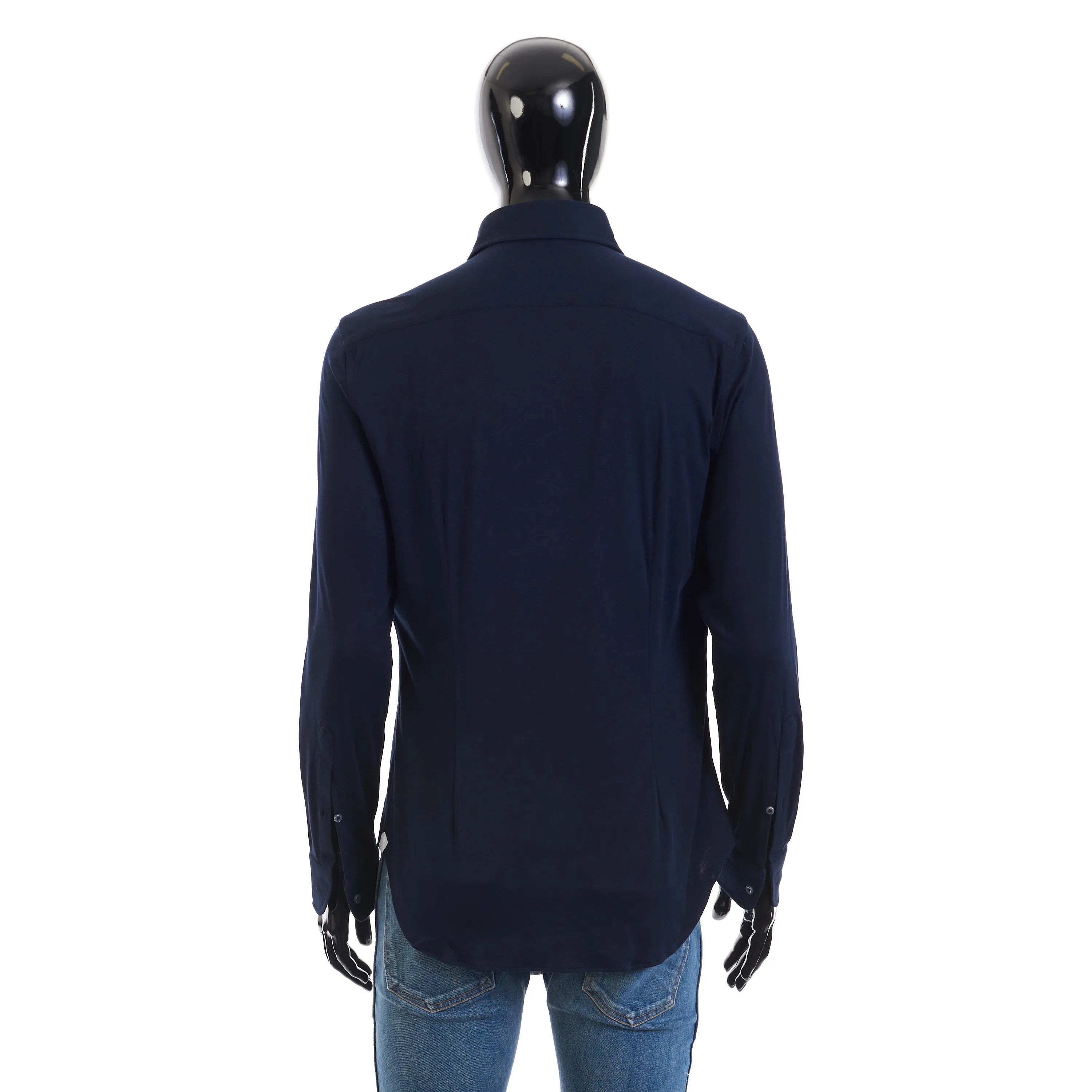 Andrew Shirt In Navy Blue Cotton