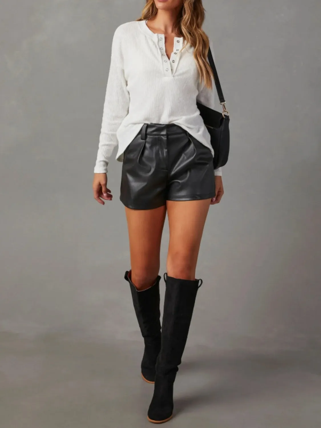 Angela Half Snap Long Sleeve Henley