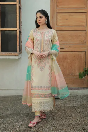 AQ-02  ASFA  | Qalamkar Qline Dastak Summer Collection 2022 | Unstitched Embroidered Lawn Suits