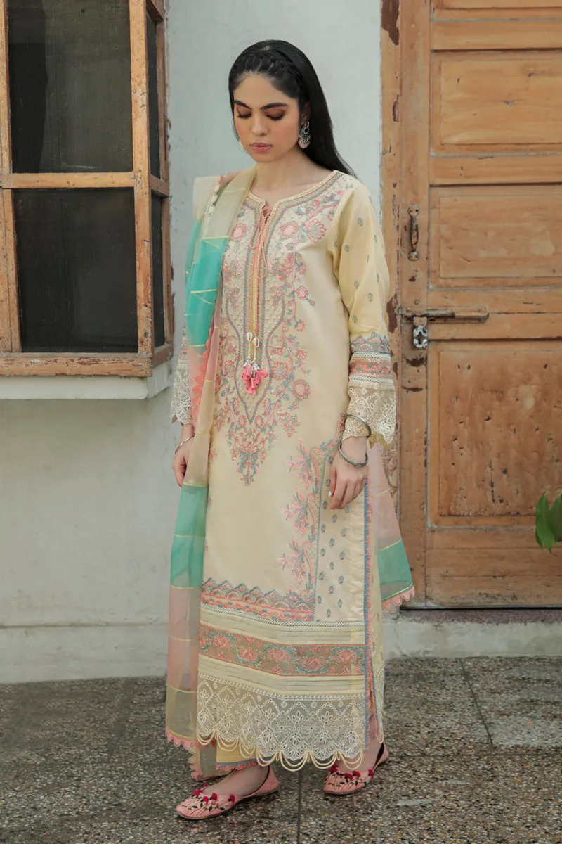 AQ-02  ASFA  | Qalamkar Qline Dastak Summer Collection 2022 | Unstitched Embroidered Lawn Suits