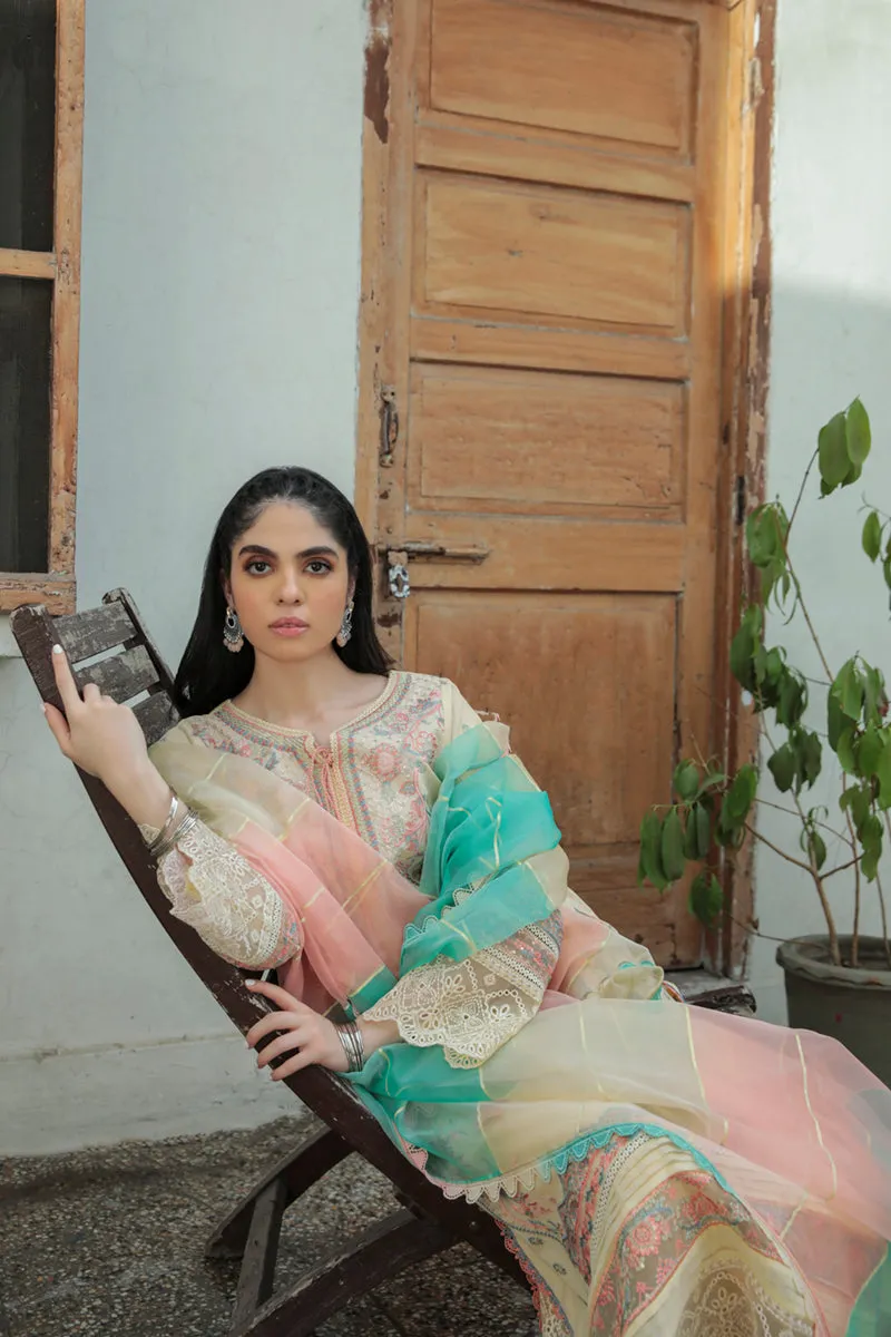 AQ-02  ASFA  | Qalamkar Qline Dastak Summer Collection 2022 | Unstitched Embroidered Lawn Suits