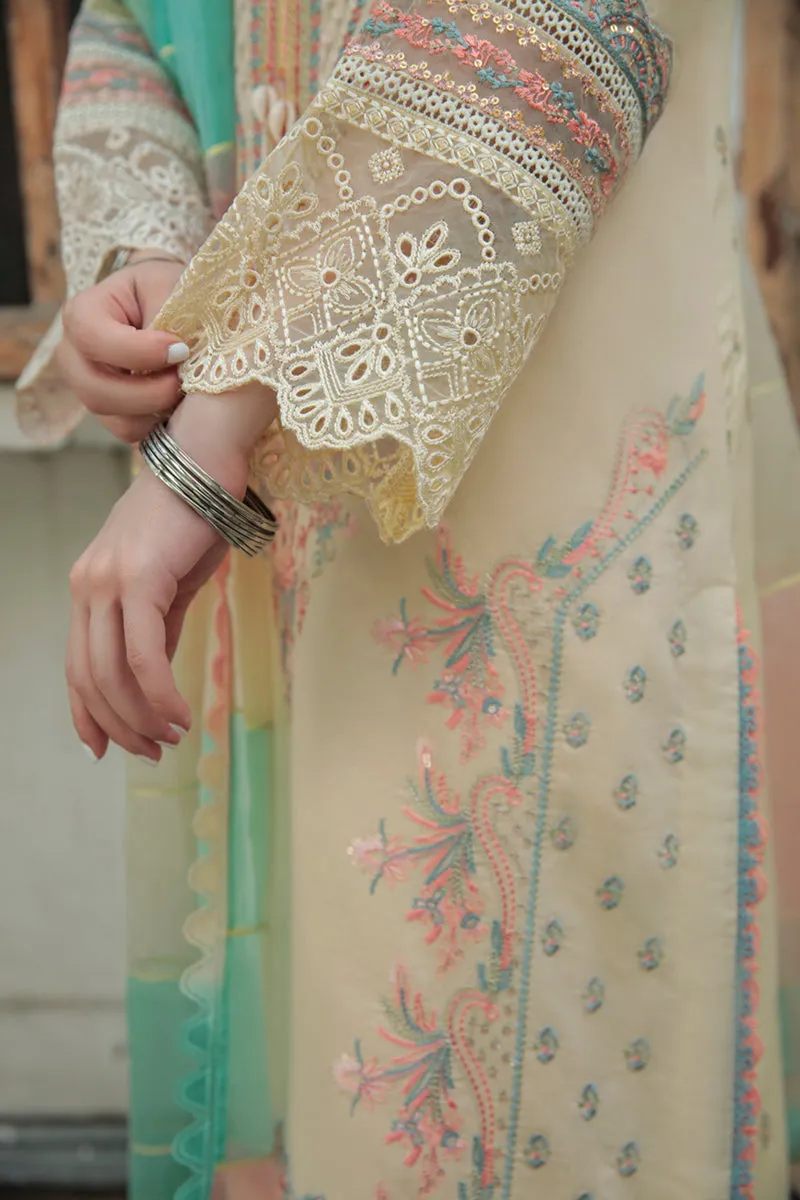 AQ-02  ASFA  | Qalamkar Qline Dastak Summer Collection 2022 | Unstitched Embroidered Lawn Suits