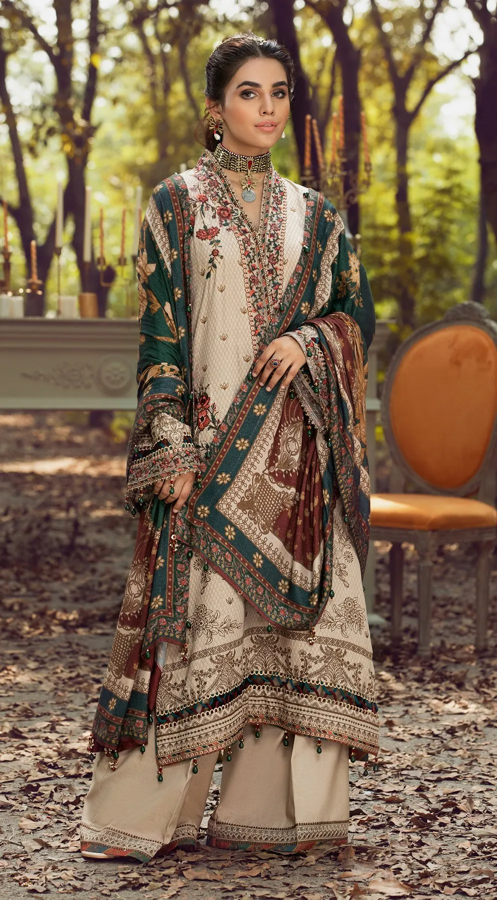 ATIYE VLP21-06 | Anaya Pardesi VIVA Winter Collection 2021 | Unstitched Embroidered Dobby Linen Suits