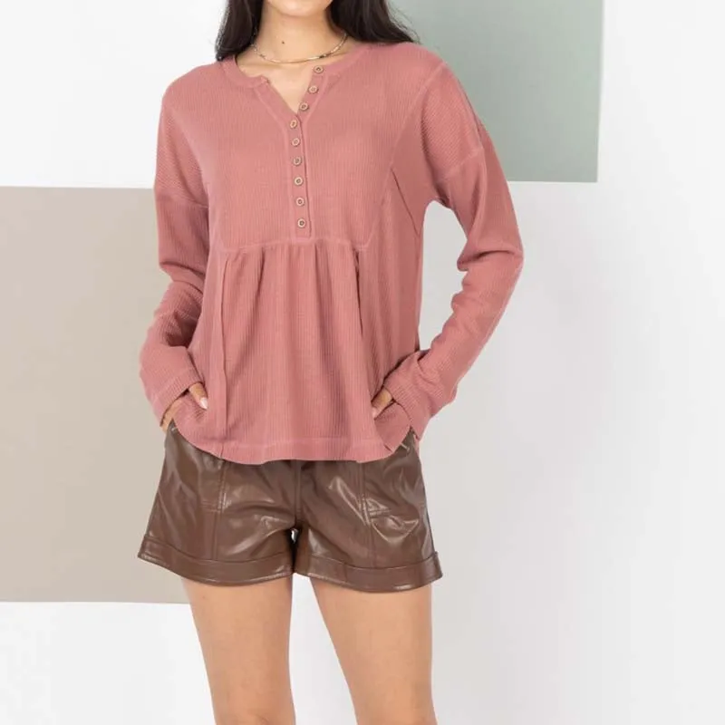 Babydoll Long Sleeve Henley
