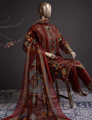 Baghe Bahar (DL-1b) 3 Pc Un-stitched Embroidered Lawn Dress with Chiffon Dupatta