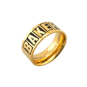BAKER BRAND LOGO GOLD RING - SMALL