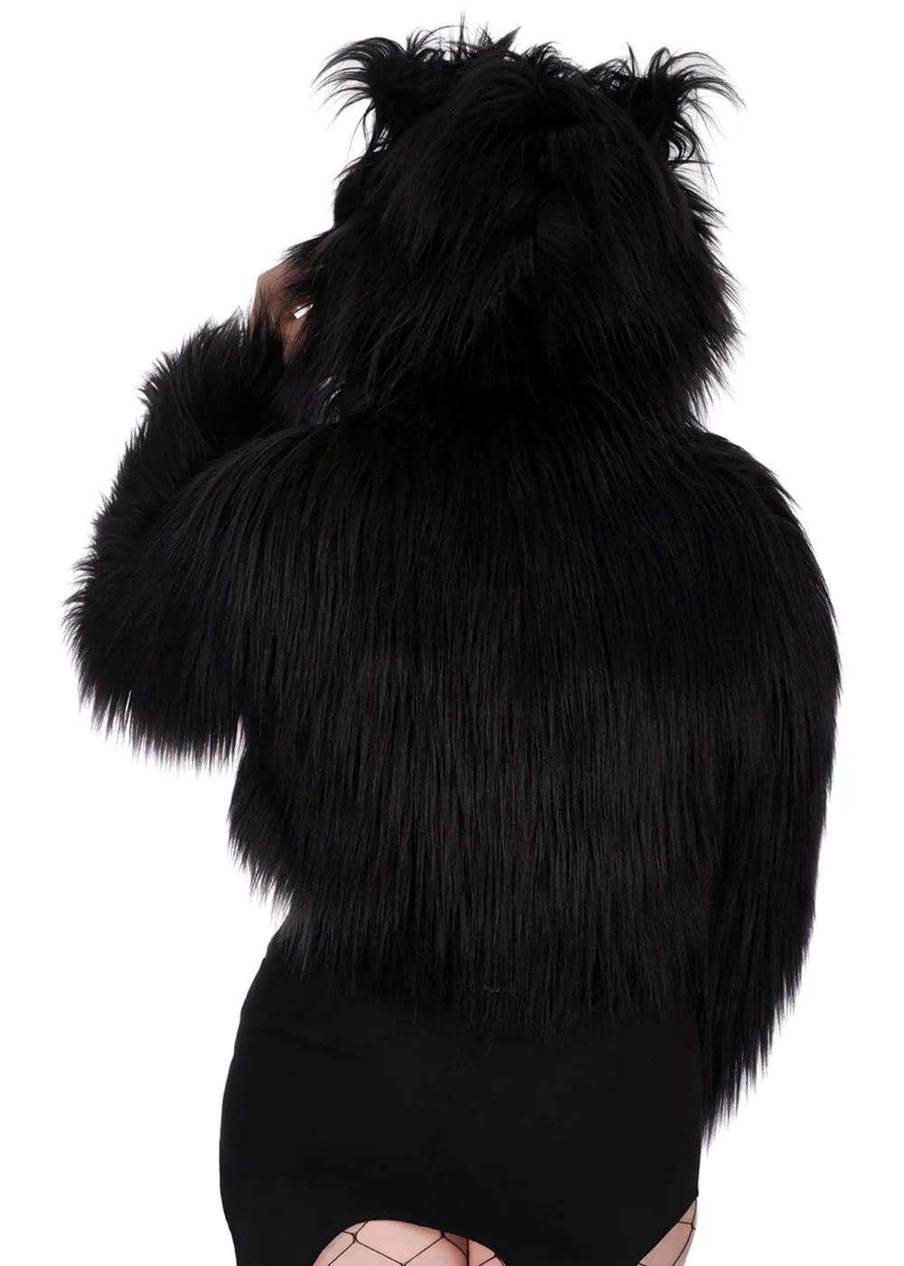 Banned Alternative Buffy Fuzzy Jacket Black