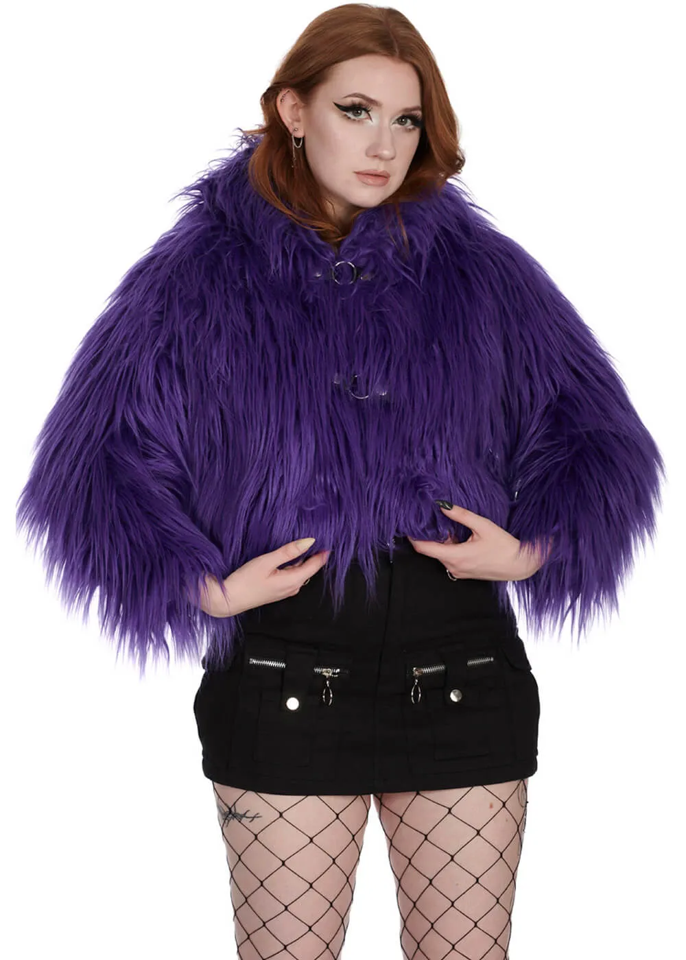 Banned Alternative Buffy Fuzzy Jacket Violet
