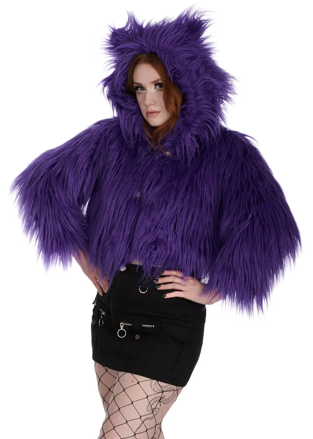 Banned Alternative Buffy Fuzzy Jacket Violet