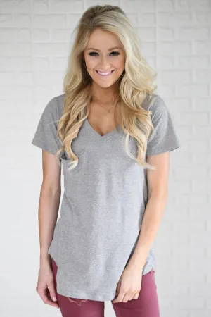 Basic Grey Pocket Tee