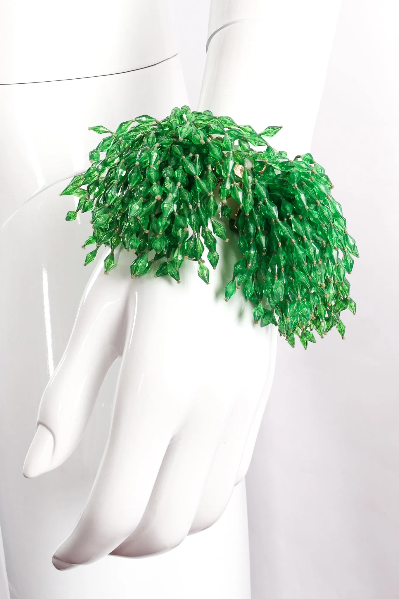 Beaded Fringe Collar Bracelet & Earring Set