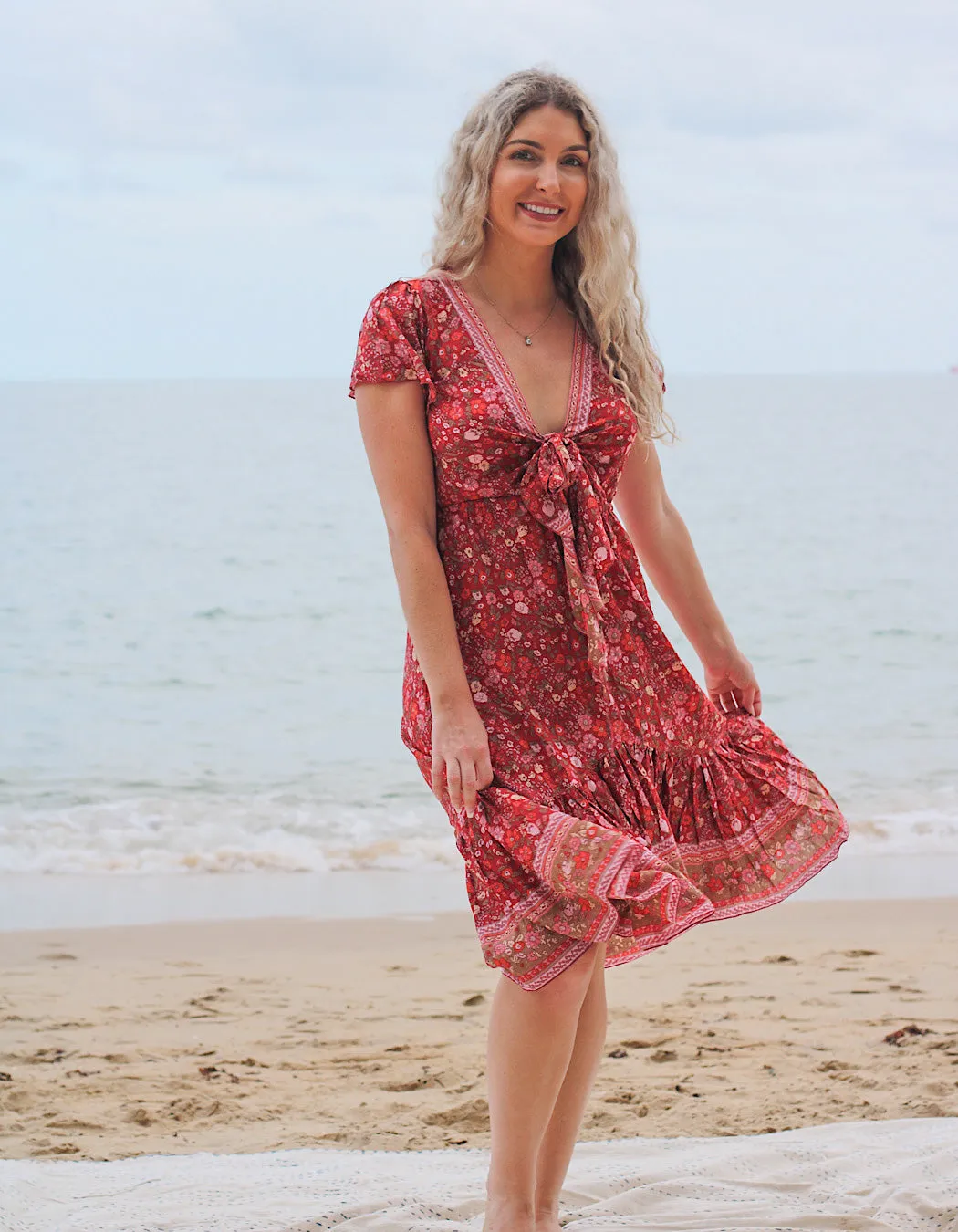 Bella Midi in Ruby Wild Flower
