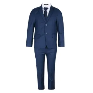 Ben - Navy Fine Check 5 Piece Boys Suit