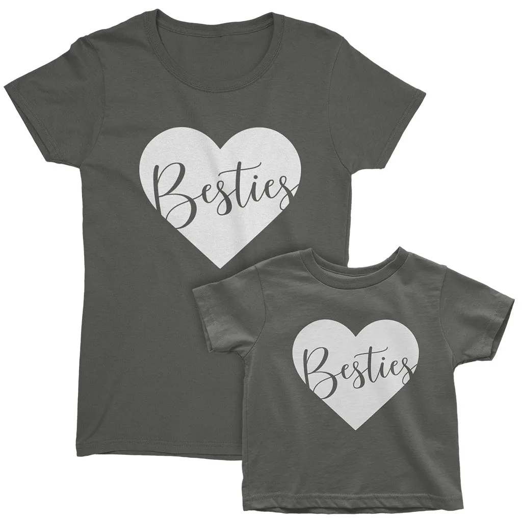 Besties - short sleeve Matching T-Shirts for Mommy and Daughter or Best Friends