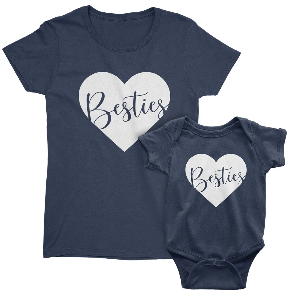 Besties - short sleeve Matching T-Shirts for Mommy and Daughter or Best Friends
