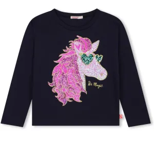 Billieblush Long Sleeve Tee With Sequin Graphic