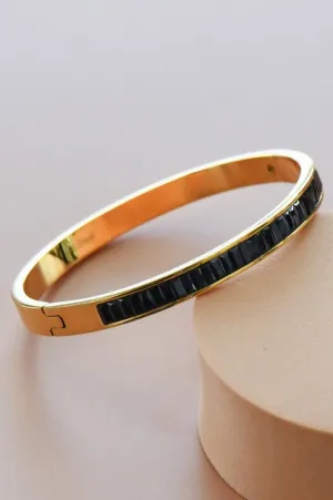 Black Baguette Bangle