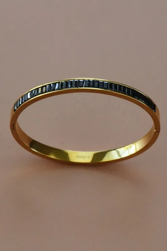 Black Baguette Bangle