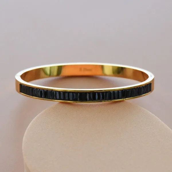 Black Baguette Bangle