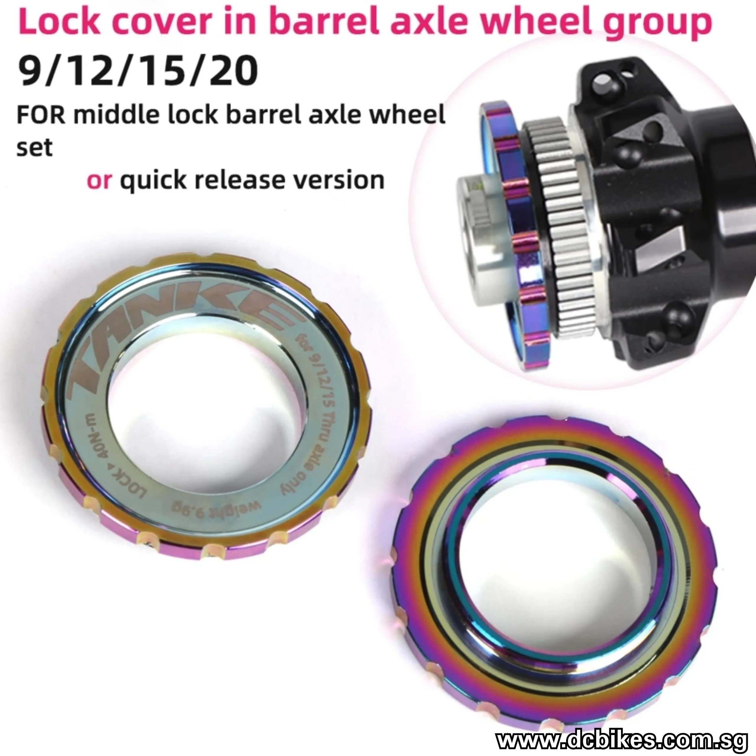 Black | Oil Slick Centerlock 9mm | 12mm | 15mm Front Lock Ring   Washer (1 Piece)