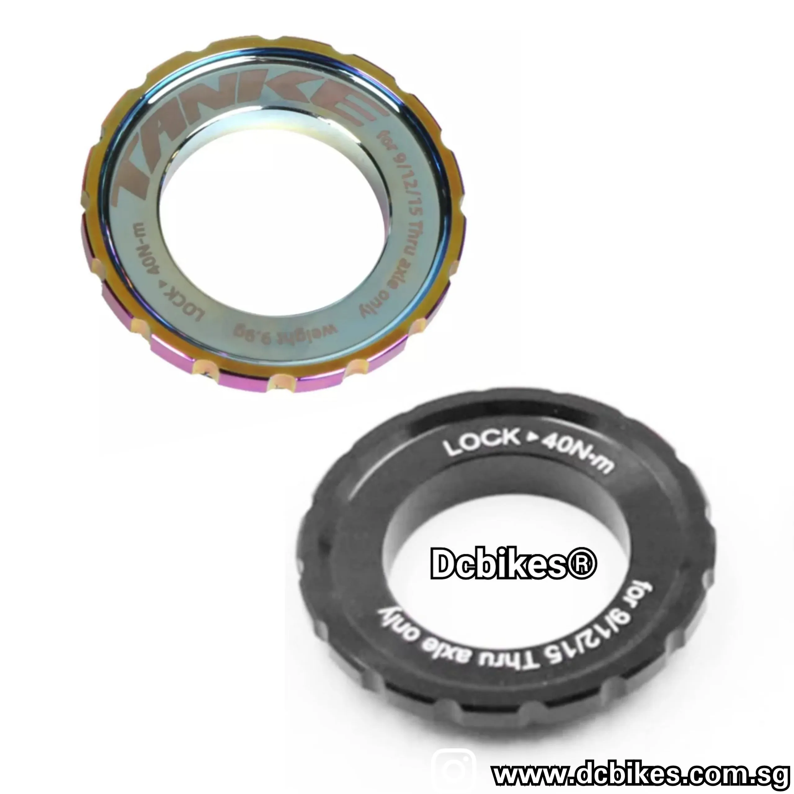 Black | Oil Slick Centerlock 9mm | 12mm | 15mm Front Lock Ring   Washer (1 Piece)