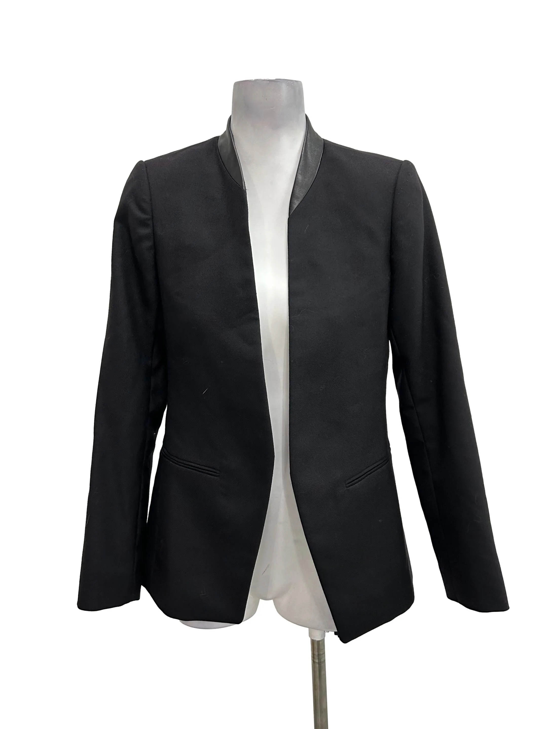 Black Slim Fit Long Blazer
