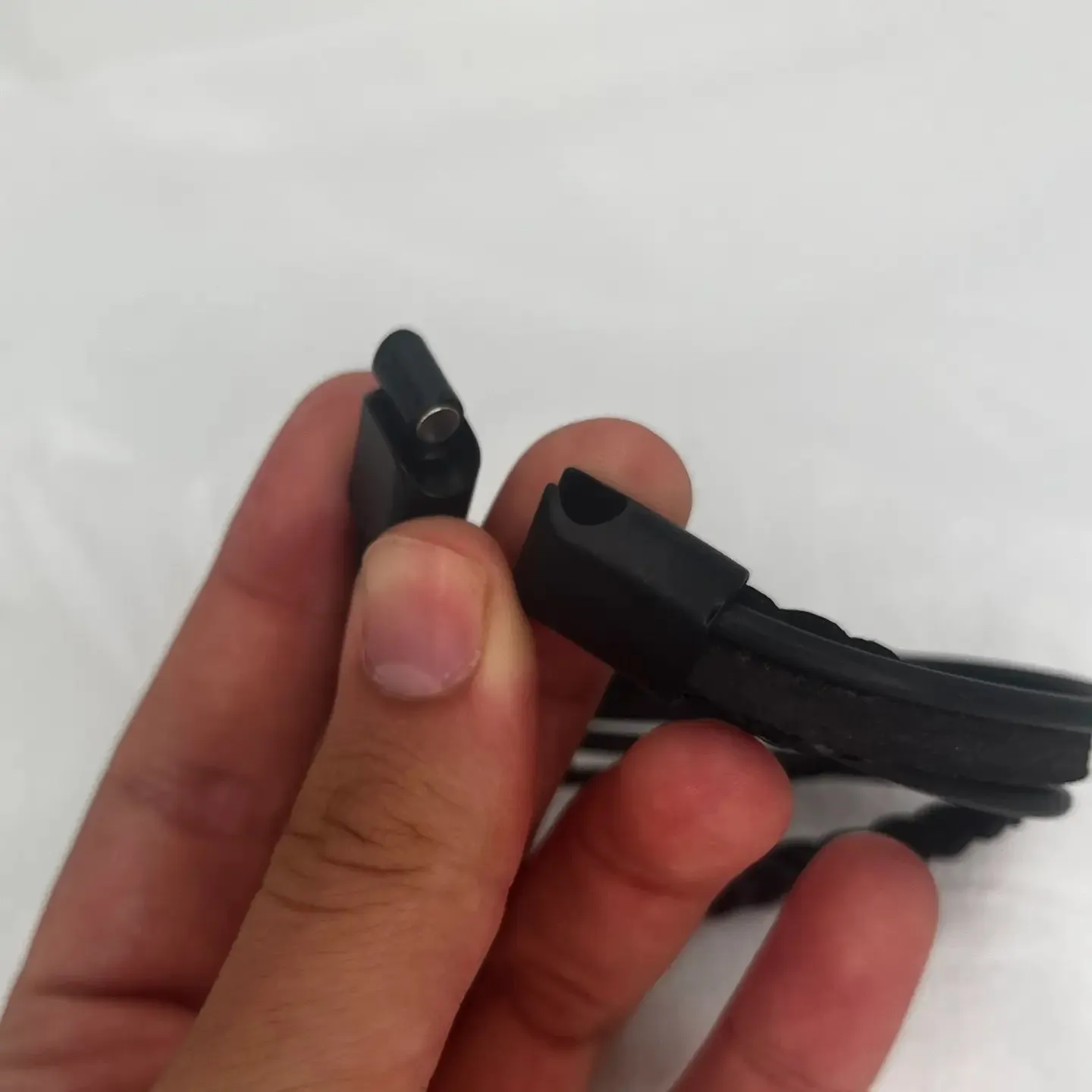 Black Thin Braided Leather Bracelet for Men: Minimalist