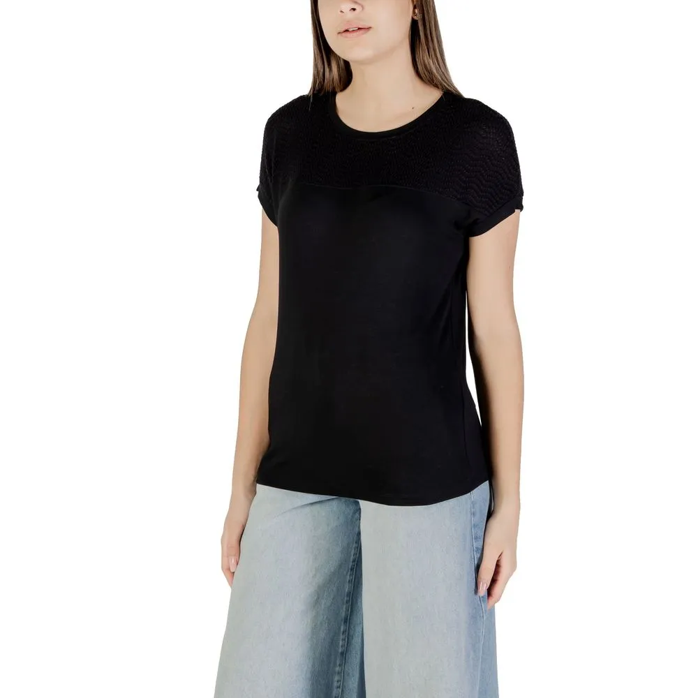 Black Viscose Tops & T-Shirt