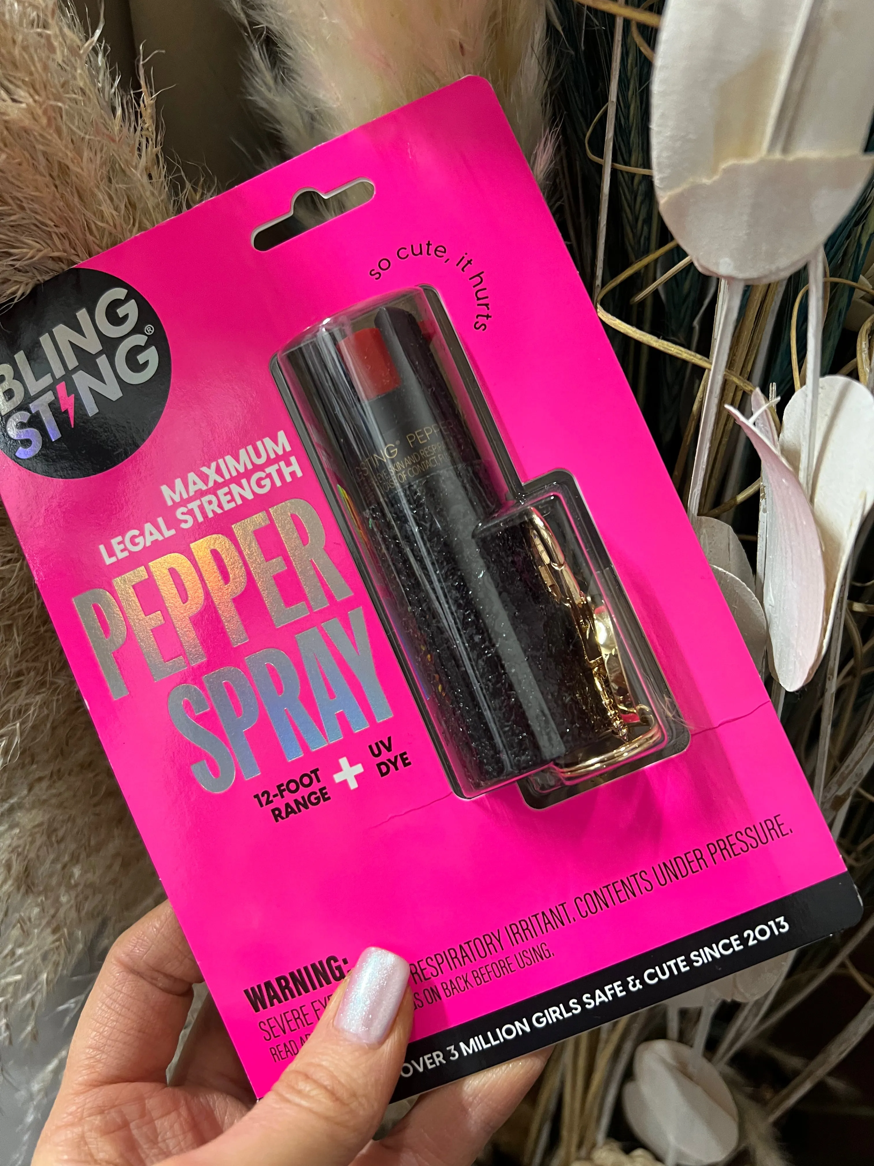 Bling Sting Keychain - Black Glitter