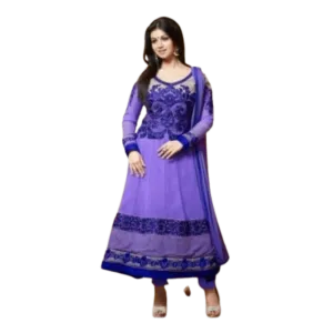 Blue Embroidered Anarkali Suit Set 15001