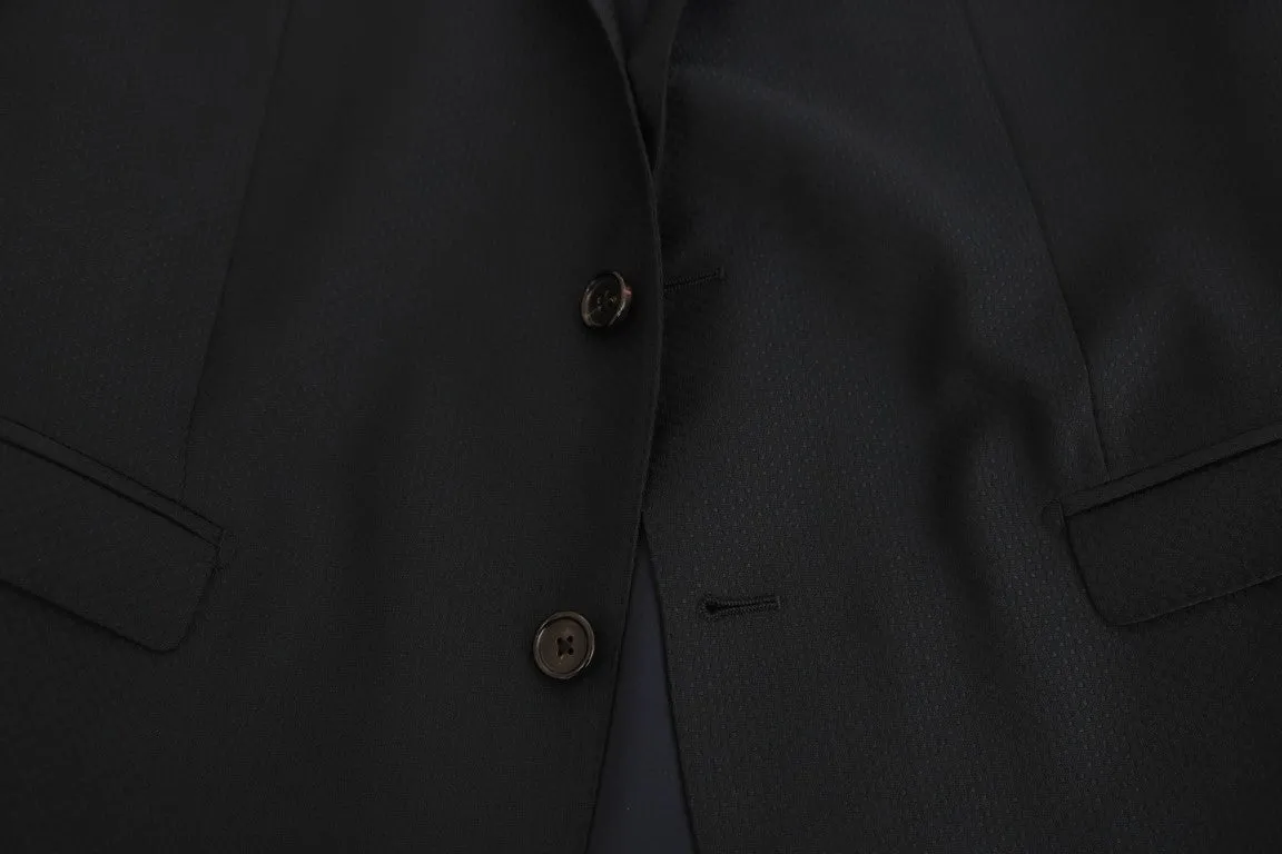 Blue Wool Two Button Slim Fit Suit