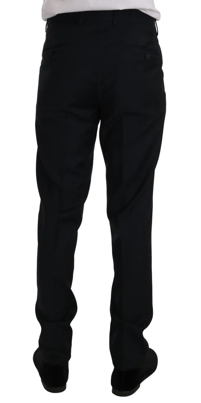 Blue Wool Two Button Slim Fit Suit