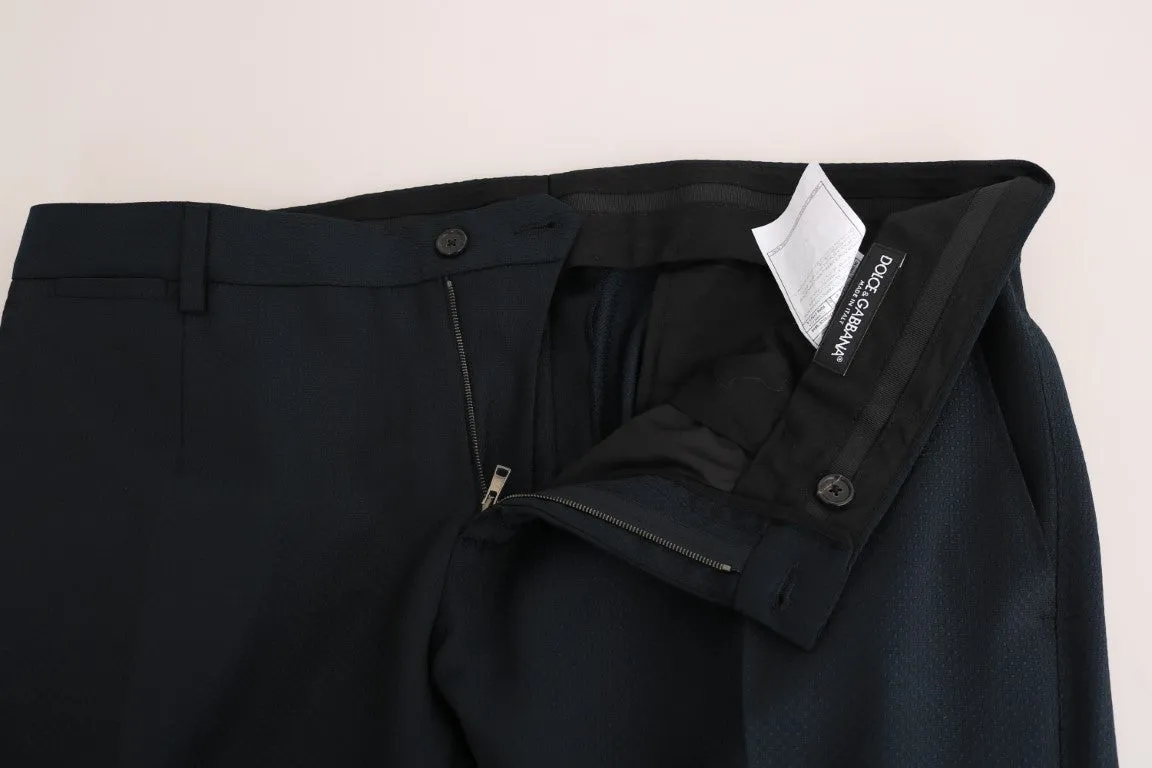 Blue Wool Two Button Slim Fit Suit