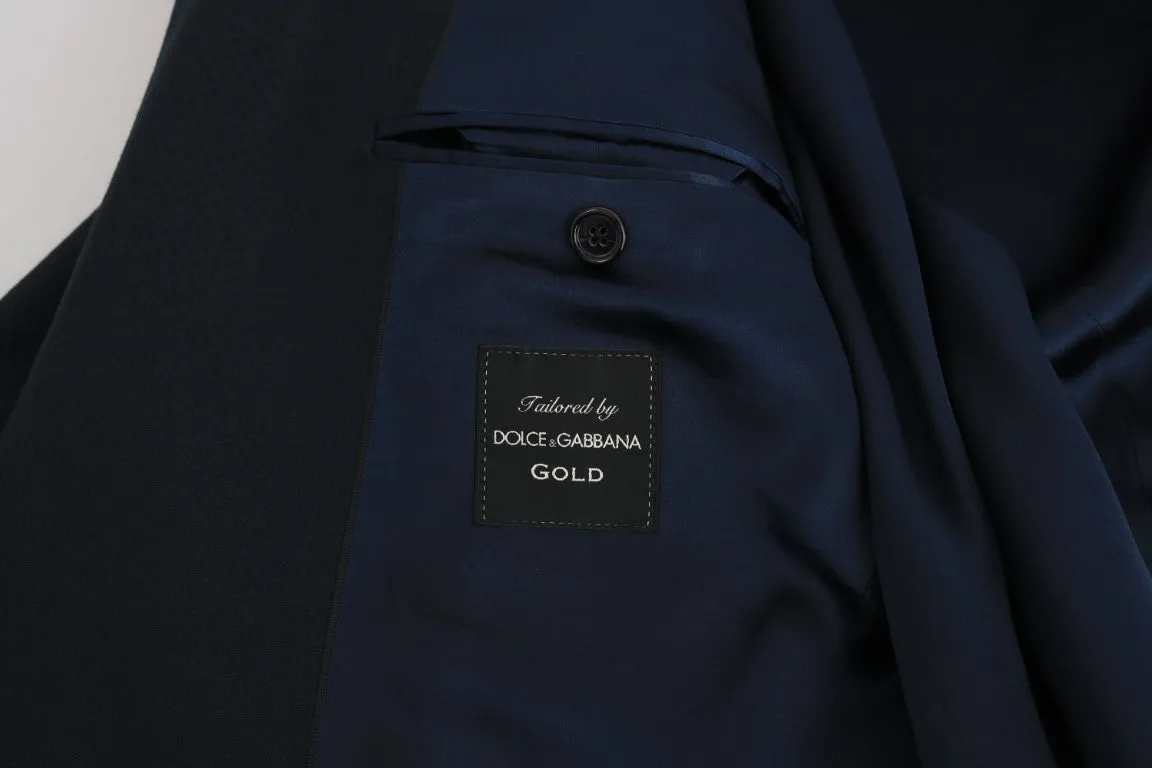 Blue Wool Two Button Slim Fit Suit